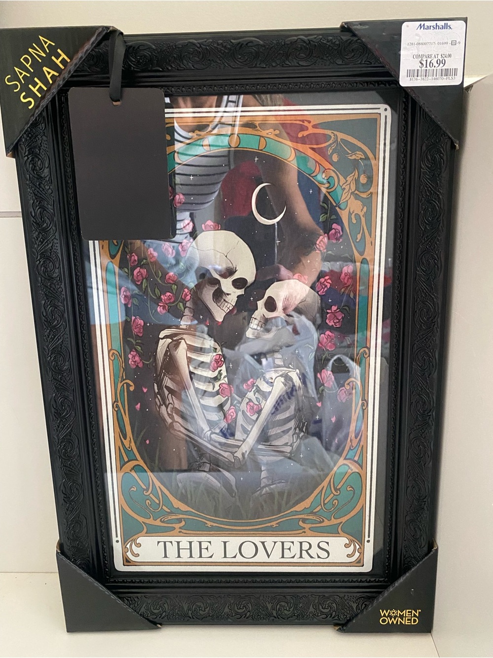 Sapna Shah The Lovers Skeleton Tarot Card Viral Wall Art Print Frame Gothic